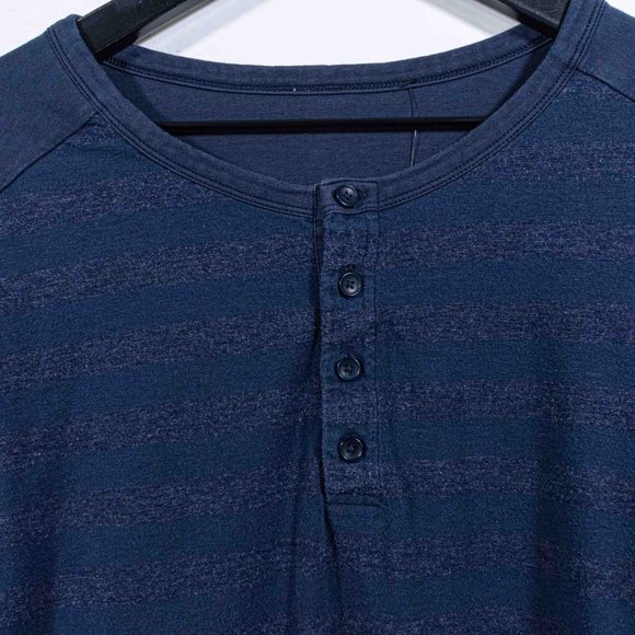 Surf Skate Striped Henley Long Sleeve T-Shirt Thrashed XL - Picture 5 of 6